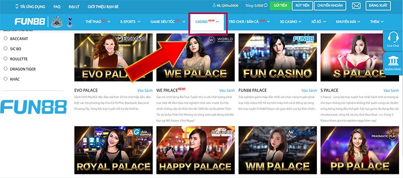 Chọn game baccarat và chọn sòng chơi thích hợp