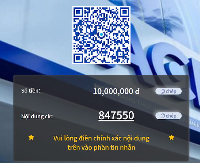 Nạp tiền Fun88 bằng mã QR